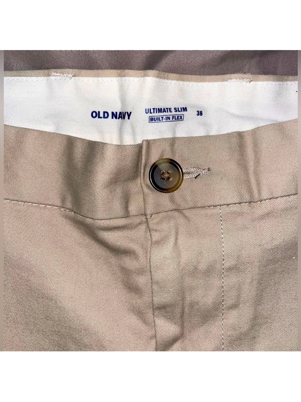 Men’s Old Navy Ultimate Slim Beige Khaki Chino Shorts With Built-In Flex Size 38 - Picture 9 of 10